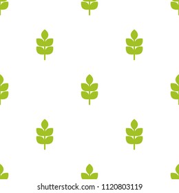 seamless pattern with ears of wheat, barley or rye. natural gren ornament on white. eco company, agriculture, nature firm, ecology, healthy organic and farm fresh food wallpaper. Vector Illustration