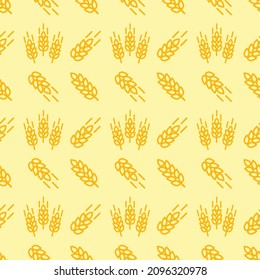 Seamless pattern with ears of wheat. Vector background.