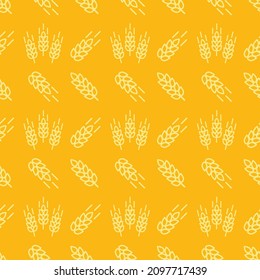 Seamless pattern with ears of wheat. Vector background.