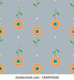 Seamless pattern with Earth in the form of a flower. World environment day.