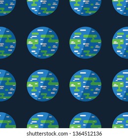 Seamless pattern of earth planet on dark blue background. Design element backdrop. Earth day pattern. 22 april. World earth day concept