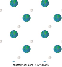 Seamless pattern Earth. Planets background design