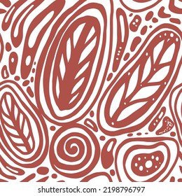 Seamless Pattern With Earthy Organic Shapes Background Abstract Design Elements