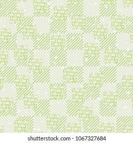 Seamless pattern. Easily editable. Chess background, on which the patches are chaotically located.