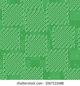 Seamless pattern. Easily editable. On the background of a chess-diagonal texture, rough wire patches are laid.
