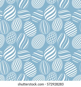 Seamless Pattern. Easter Background. Eggs Ornament Vector Illustration