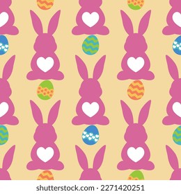 seamless pattern easter bunny in brown background 02A
