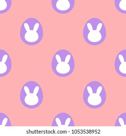 Seamless pattern. Easter bunny eggs on pink background