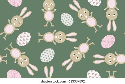 Seamless pattern Easter bunny, vector