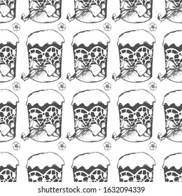 Seamless pattern, Easter cake. Vector
