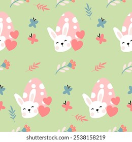 Seamless pattern easter with color easter eggs.