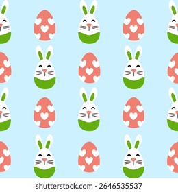 Seamless pattern easter with color easter eggs.