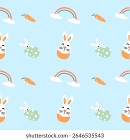 Seamless pattern easter with color easter eggs.