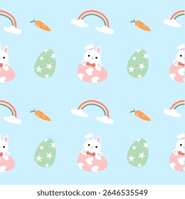 Seamless pattern easter with color easter eggs.
