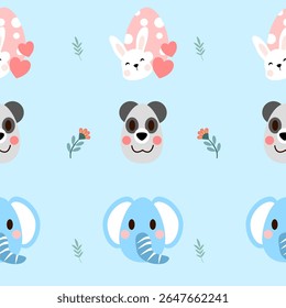 Seamless pattern easter with color easter eggs.