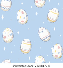 Seamless pattern with Easter colored eggs