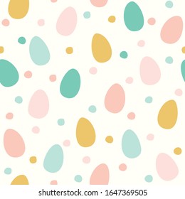 Seamless Pattern Of Easter Egg. Colored Eggs Illustration