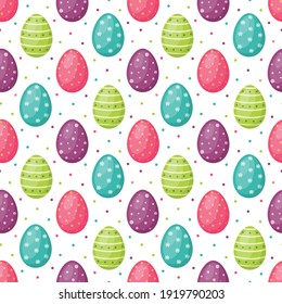 Seamless Pattern With Easter Egg. Happy Easter, Vector Illustration