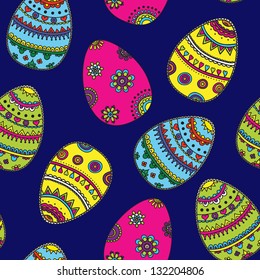 Seamless pattern with Easter eggs