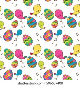 Seamless pattern with easter eggs