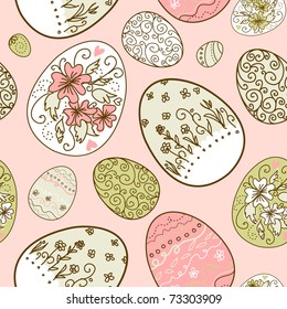 Seamless pattern with Easter eggs
