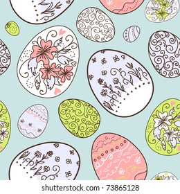 Seamless pattern with Easter eggs