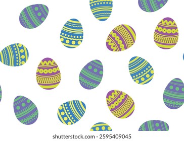 Seamless pattern easter eggs abstract ornament