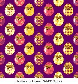 Seamless pattern with Easter eggs art decor design collection 