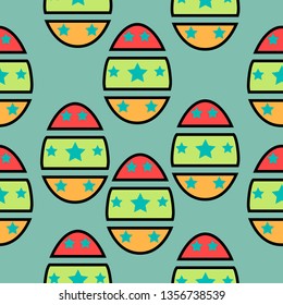 Seamless Pattern Easter Eggs. Easter Eggs Pattern Background. For Display wallpaper, fabric, textile. EPS 10