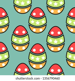 Seamless Pattern Easter Eggs. Easter Eggs Pattern Background. For Display wallpaper, fabric, textile. EPS 10