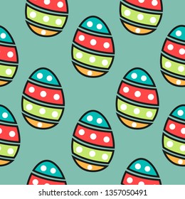 Seamless Pattern Easter Eggs. Easter Eggs Pattern Background. For Display wallpaper, fabric, textile. EPS 10
