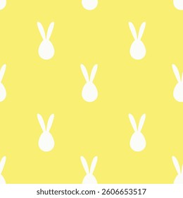 Seamless pattern with Easter eggs with bunny ears. Vector patterns in delicate spring colors