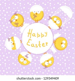 Seamless pattern - Easter eggs and chicks