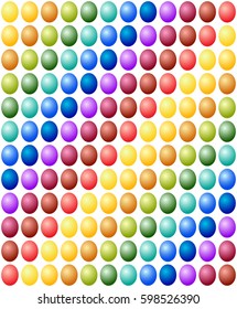 Seamless Pattern Easter Eggs Color Spectrum Background. Vector Illustration On White Background.