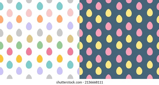 Seamless pattern with easter eggs colorful, vector vintage illustration