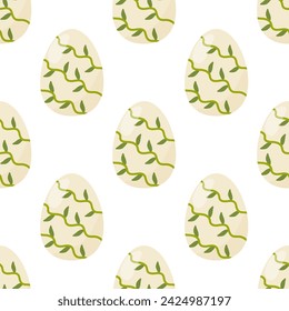 Seamless pattern easter eggs with different textures. Vector illustration. For your design, wrapping paper, fabric.