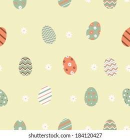 Seamless pattern with easter eggs. Endless texture can be used for printing onto fabric and paper or scrap booking. 