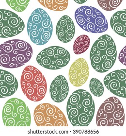 Seamless pattern of Easter eggs. EPS 8.Perfect for wallpaper, gift paper, pattern fills, web page background, spring and Easter greeting cards