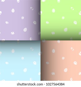 Seamless pattern with easter eggs. Four options of coloring.