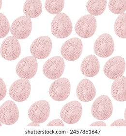 Seamless pattern with easter eggs, hand drawn illustration in watercolor style