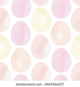 Seamless pattern with easter eggs, hand drawn illustration in watercolor style
