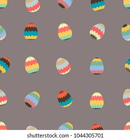 Seamless pattern with easter eggs, happy easter, Greeting easter card backdrop. vector illustration.