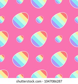 Seamless pattern with easter eggs, happy easter, Greeting easter card backdrop. vector illustration.