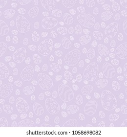 Seamless pattern with easter eggs, happy easter day, Greeting easter card backdrop,  The decorative Easter eggs with different patterns and different sizes, vector illustration.