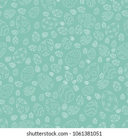 Seamless pattern with easter eggs, happy easter day, Greeting easter card backdrop,  The decorative Easter eggs with different patterns and different sizes, vector illustration.