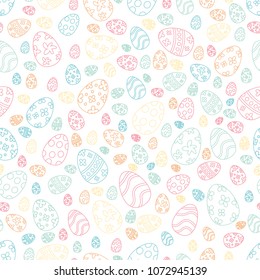 Seamless pattern with easter eggs, happy easter, Greeting easter card backdrop. vector illustration.