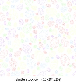 Seamless pattern with easter eggs, happy easter, Greeting easter card backdrop. vector illustration.