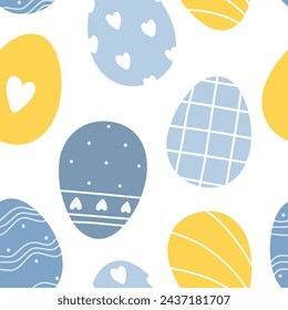 Seamless pattern with Easter eggs, Happy Easter. Vector pattern.