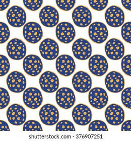 Seamless pattern with easter eggs. Happy easter card with bird eggs. Background with Easter Eggs