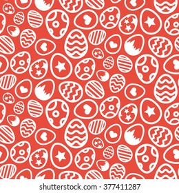 Seamless pattern of Easter eggs icon isolated holiday background